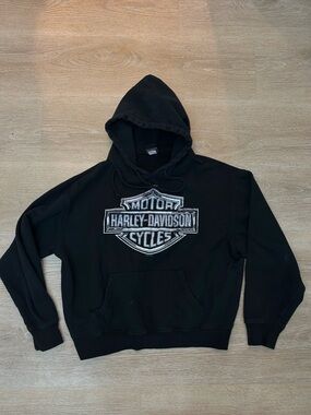 Harley-Davidson Hoodie L Black Pullover Tacoma WA Destination Graphic Biker